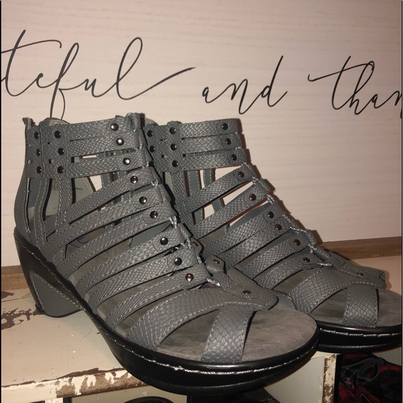 JBU Jambu Shoes - JBU Jambu Grey Gladiator Memory Foam Wedge Sandal